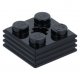 LEGO kocka 2×2×2/3 bordázott oldalakkal, fekete (71752)
